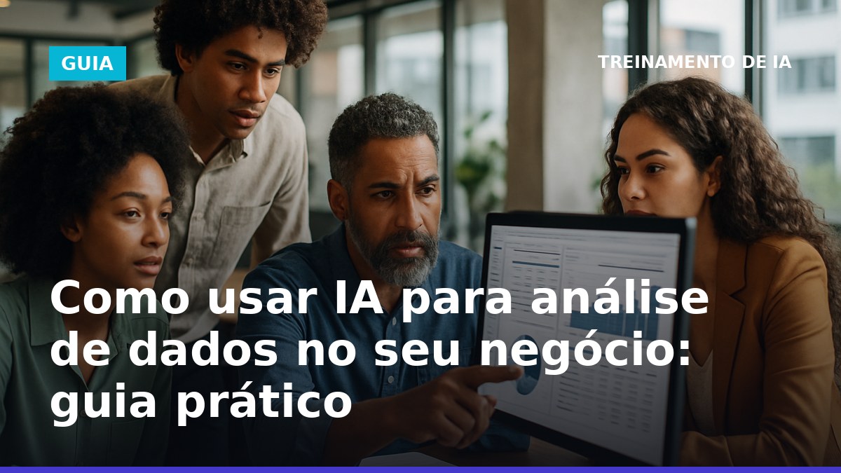Profissionais brasileiros analisando dados de negócios com IA em dashboards e planilhas