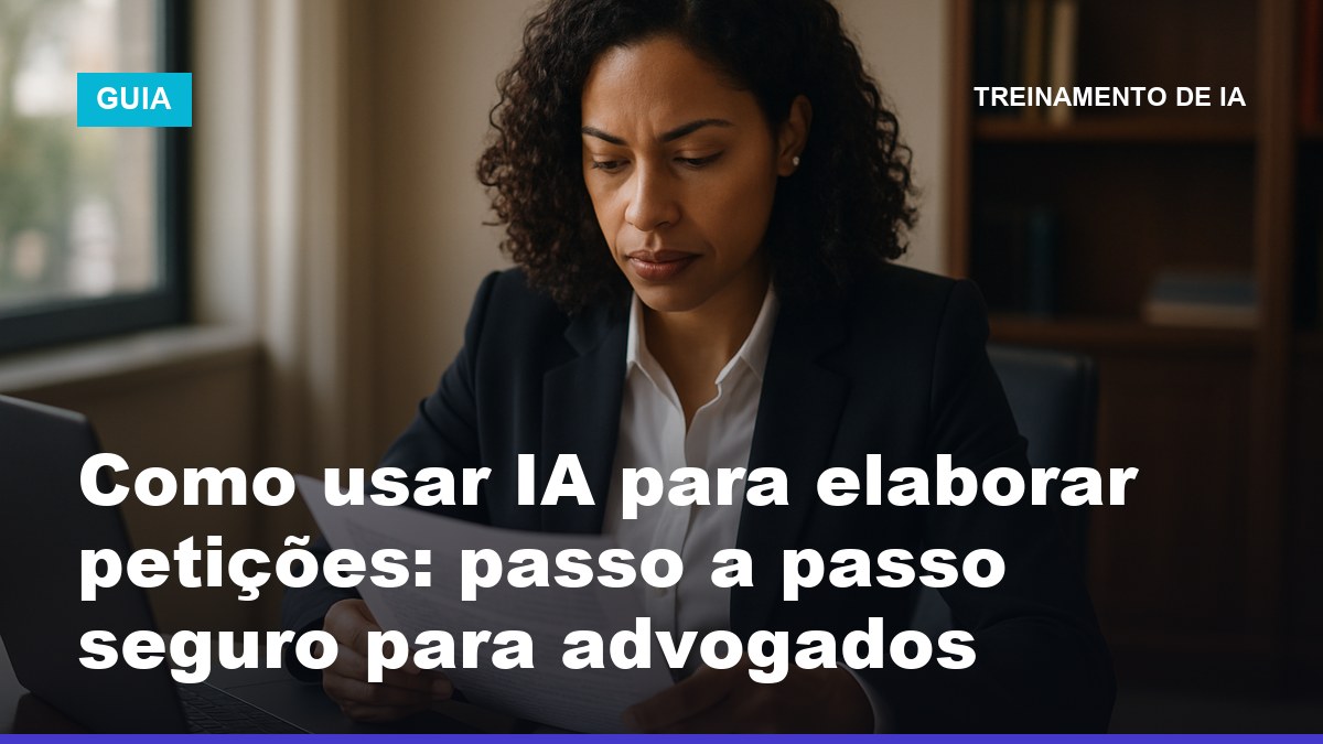 Advogada brasileira usando IA para elaborar petição e conferindo jurisprudência na fonte no escritório